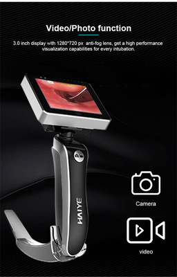 Laringoskop Video Serat Optik Sekali Pakai 32GB Anestesi Endoskopi Elektronik